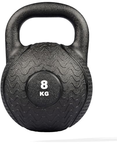 Matchu Sports | Kettlebell | 4, 8 oder 12 KG | Hochwertiges Vollgummi | Unzerstörbar | 27x20 CM | Schwarz (Kettlebell PRO - 8 KG)