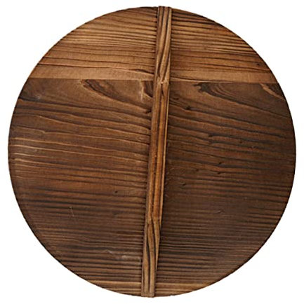 IMIKEYA Wooden Wok Lid 36cm Carbonized Fir Pot Cover Anti-spill Household Kitchen Wok Accessories Natural Color