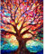 HecticCore Malen Nach Zahlen für Erwachsene - DIY Bunt groß Baum Ölgemälde Kit ohne Rahmen, Inklusive Acrylfarben und Pinsel, für Einsteiger, Handgemalte Leinwandkunst für Heimdekoration 40x50 cm