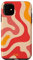 iPhone 11 Retro Liquid Swirl Groovy Abstract Pattern Wave Red Phone Case