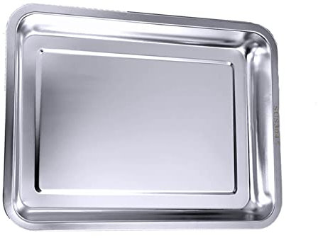 Bandejas Comida Bandeja Bandeja de Comida de Acero Inoxidable Espejo Decorativo Rectangular Bandeja de Cubiertos Bandeja for Servir Bandejas de Servir