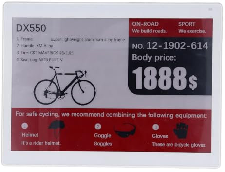Écran Réfléchissant, écran électronique sans Fil Multifonctionnel de 10,2 Pouces avec Contraste élevé et Batterie Intégrée de 4000 MAh, pour Carte de Visite, Panneau de Table de