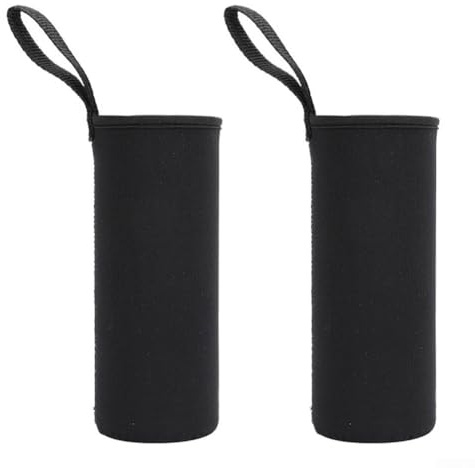 Premium Isolierte Abdeckungen für 550 ml Trinkflaschen, 2 Stück, Schutz (750 ml schwarz)