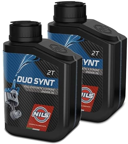 Nils Duo Synt 2T Olio Motore Miscela Scooter e Moto Full Sintetico 2LT