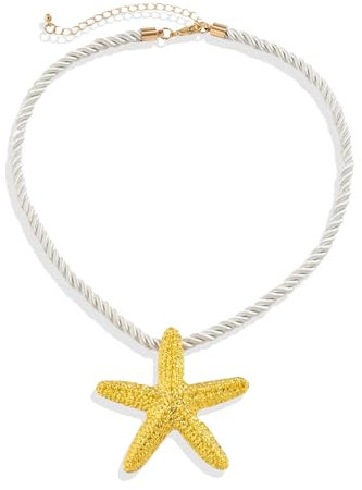 Cumnvulnt Starfish Necklace, Ocean Style Gold Starfish Necklace Summer Beach Necklace Women Surfer Necklace Gift