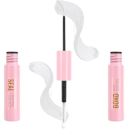 Parriparri Eyelash Glue Clear Lash Glue for Cluster Lashes 2 In 1 Bond And Seal Lash Glue for DIY Individual Eyelashes Waterproof Strip Lashes Bond And Seal Strong Hold