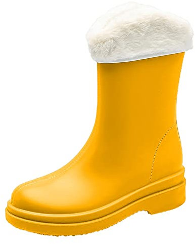 Botas de Nieve de Estilo Punk para Mujer, Antideslizantes, Desmontables con algodón en el Interior, Botas de Lluvia, Zapatos de Agua de Goma para Exteriores Zapatillas Suela Mujer