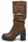 IF FASHION Stivali Arricciati Al Polpaccio da Donna In Pelle Sintetica Con Tacco Grosso Plateau Fibbia G693 brown N.38