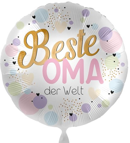 Folienballon Großmutter 'Beste Oma der Welt' Ballon Omi liebevolles Geschenk Oma Ballon Geburtstag Weihnachten Luftballon, Helium geeignet