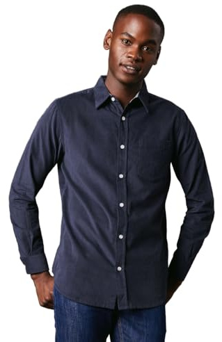 Maine Corduroy Long Sleeve Shirt, XL, Dark Blue