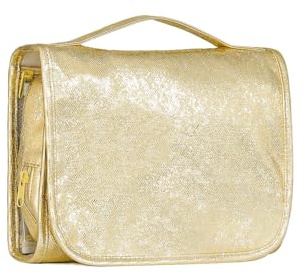 Kulturbeutel Reisetasche mit Haken zum Aufhängen Abnehmbar Multifunktional Make-up-Kosmetiktasche Reise-Organizer für Zubehör, Shampoo, Behälter in voller Größe, Toilettenartikel (Helles Gold)