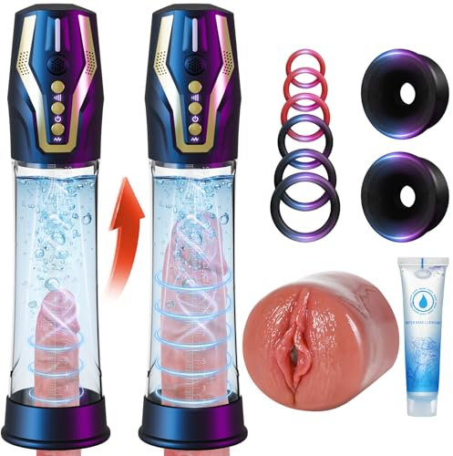 Alargador de Pene Masturbador Hombre Automatico - Control por Voz Bomba de Vacio Erector Pene con 4 Modos de Succión & Bombeo, Masturbador Masculino Alargador Pene Masturbádores Masculino Sex Toys