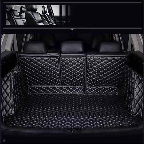 LeLeD Allwetter schützen Auto Kofferraum Matte für Jeep Wrangler JL 4XE 2021-2023,Leder Kofferraum Schutz Matte teppiche fracht tablett,B-Black
