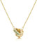 Linawe Peridot Grün Kette Damen Gold Halskette für Frauen, Edelsteine Anhänger Goldkette Jewelry, Statement Kettenanhänger Goldene Necklace Schmuckset, Edelstahl Geburtsstein Kristall Kette Vergoldet