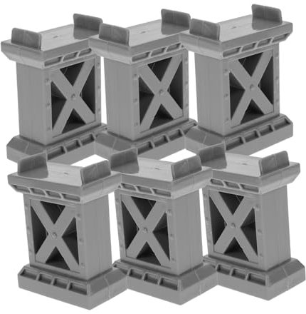 ZUNOXAZ 6stücke Holzeisenbahnbrückenstützenstücke Schienenerhöhungen Für Eisenbahnschienen Zugbrücke Pier Zubehör Für Kinderspielzeug Holzeisenbahnschienenstücke Spielzeugeisenbahnzubehör