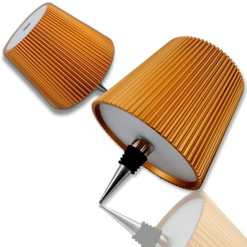 Générique Lampe bouteille sans fil, Lampe pour bouteille 2 pièces, abat-jour de lampe de table tactile à 3 couleurs, dimmable et rechargeable, pour restaurant, bar (Or)