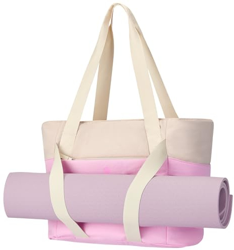 Axcone Tragetasche für Damen mit Reißverschluss,Gesteppte Tragetasche,Sporttasche mit Yogamatten-Gurten für Reisen und Sport