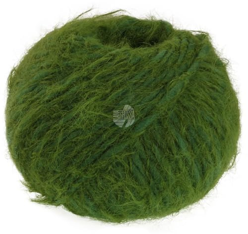 LANA GROSSA Basta| Garn im Fake Fur Look, locker verzwirnt, Franseneffekt& Merinofasern | Handstrickgarn, 50% Schurwolle & 50% Polyamid | 50g Wolle zum Stricken& Häkeln | 100m Garn FB 30