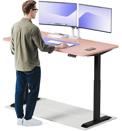 Desktronic HomeOne Standing Desk – 160 X 80 Cm Height Adjustable Desk With Dual Motor, Touchscreen Controller, Usb/usb-c Ports, And 3 Memory Presets – Modern Office Desk For Home Or Work