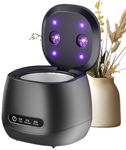 Ultraschall-Reiniger: Schmuck-Haltegerät, 50.000 Hz, 20 W, mit UV | Sterilisator mit 160 ml Tank und 5 Minuten schnelle Reinigung, tragbares Werkzeug