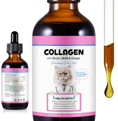 Tooffi Liquid Collagen for Cats,Collagen for Cats,Cat Collagen Skin and Coat Supplement,Daily Collagens Drops Supports,Support Digestive Health, Cat Collagens Drops with Biotin 60ml