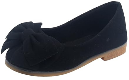 Generisch Einfarbige Mary-Jane-Schuhe für Mädchen mit Schleife (Black, 33)