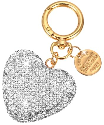 Mabor Glitzernd Strass Schlüsselanhänger Herz, Geschenk für Frauen Taschen Anhänger Eleganter Bag Charms Muttertagsgeschenk Liebes-Erinnerungsgeschenk(Rosa)