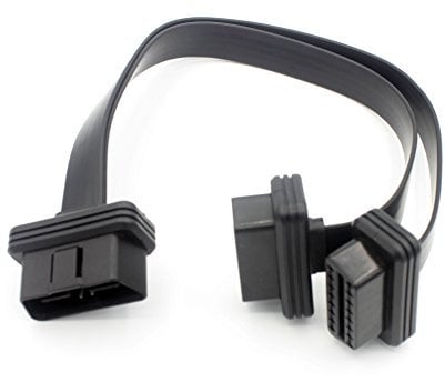 LoongGate OBD-II Splitter Y Kabel - 1 Stecker auf 2 Buchse OBD2 Auto Diagnose Extender Kabel Adapter - Full 16 Pin Pass durch flache Nudel Kabel - 0,3 Meter