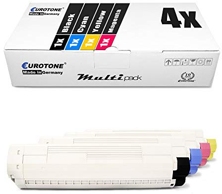 4X Eurotone Toner für Oki C 801 821 wie Set Black Cyan Magenta Yellow Druckerpatronen Patronen
