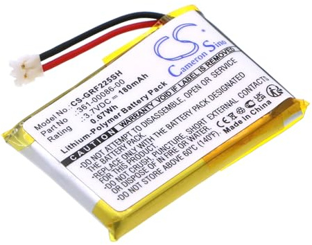 CS-GRF225SH Akku 180mAh Kompatibel mit [Garmin] 010-01959-00, Approach G10, Approach S20, Fenix Chronos, Forerunner 220, Forerunner 225, 235, 630, 645, 735XT, 745, GRM0371754, Chronos Instinct, Insti