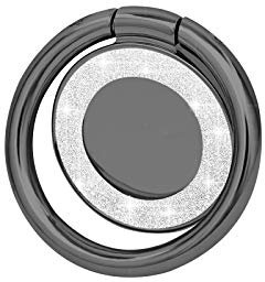 lenoup Glitzer Bling Handy Ring Smartphone Fingerhalterung, Funkelnder Handyring Fingerhalterung Kickstand,Handyringhalterung Finger für Fast alle Handys/Pad(Schwarz)