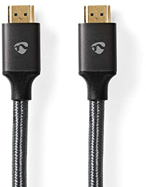 NEDIS Câble HDMI haute vitesse avec Ethernet, connecteur HDMI, connecteur HDMI, gris acier, 1 m