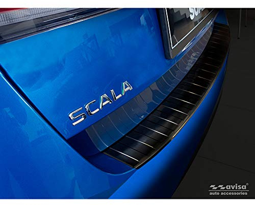 Avisa Edelstahl Heckstoßstangenschutz passgenau | kompatibel mit Skoda Scala 2019-2024 & Facelift 2024- - Schwarz