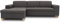DOMO. collection Ecksofa Sugar, Sofa in L-Form, Eckcouch Polstergarnitur, 266 x 162 x 80 cm, anthrazit
