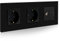 BSEED Schuko Steckdose mit 1/2 PC mit TV Schwarz Glas Panel Steckdose Glas TV antenna coaxial and RJ55 Cat5e Ethernet 16 Amp Steckdose 228mm Doppelt Wandsteckdose Verlängerungssteckdosen