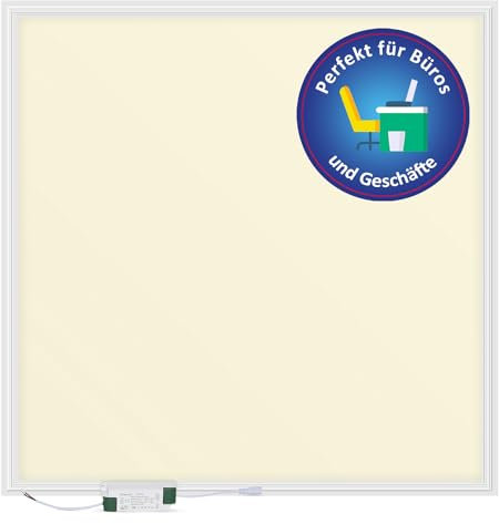 LECOM LED Panel Deckenleuchte 62x62 Flach CRI 90 kein Flimmern 3600lm 3000/4000/6000K Rasterdecke Einbauleuchten Deckenleuchten (Warmweiß (3000K) ohne Aufbaurahmen)