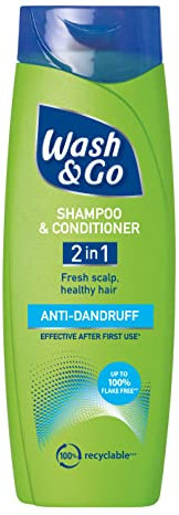 Wash & Go Anti-dandruff 2 in 1 Shampoo & Conditioner, Men's Dandruff Shampoo, For All Hair Types, Bulk Pack x 6 bottles