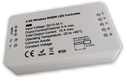 2.4G Wireless LED Controller RGB+W/WW+Dimmer | geeignet für LED Strips 12V oder 24V für den Innenbereich