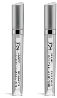 W7 Lipgloss Stift – weicher, klarer Flüssigglanz – nicht klebriges, hochglänzendes Finish – 2er-Pack
