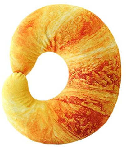 GiDiMi Shrimp Nackenkissen Pfeffer Aubergine Brot Kissen Kreative U-förmiges Kissen Hals Taille Kissen Reise Auto Kissen Plüsch Spielzeug Home Decor (Brot)