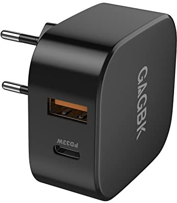 USB C Ladegerät, 33W PD PPS + QC 3.0 Super Schnell Power Adapter, USB C Netzteil Kompatibel für iPhone 14 13 12, für iPad, für Samsung S22/S21/S20 Ultra/Plus, Z Flip 4/3/ZFold 4/3/2, Tab, Schwarz