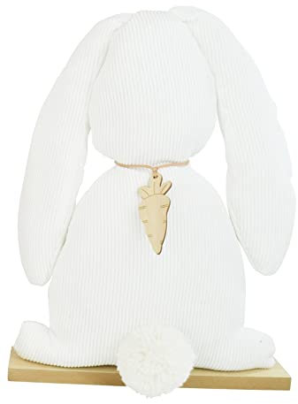 CHICCIE Aufsteller Hase Cord Weiß 28cm - Osterhase Osterdeko Deko Osterzeit