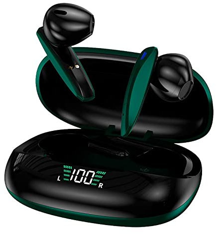 COOL SMARTPHONES & TABLETS ACCESSORIES Auriculares Stereo Bluetooth Dual Pod Earbuds Inalámbricos TWS LCD Shadow Verde