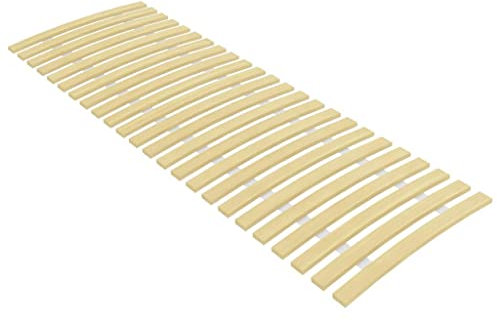vidaXL Pappelholz Massivholz Lattenrost mit 24 Latten Zusammenklappbar Rolllattenrost Rollrost Bettrost Holzlatten Latten Rost 70x200cm