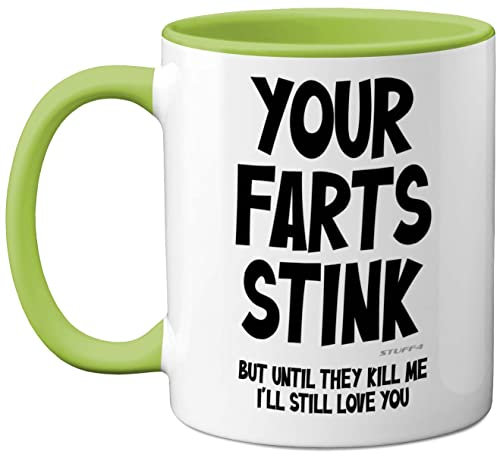 Divertente regalo di San Valentino per lui, tazza con scritta in lingua inglese Your Farts Stink, tazza divertente per uomo, regalo di compleanno per fidanzato, marito, papà, scherzo, regalo di
