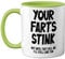 Funny Valentines Gifts for Him - Your Farts Stink Mug - Funny Mugs for Men, Birthday Gifts Boyfriend Husband Dad, Joke Novelty Present, I Love You Daughter Son Wife, 11oz Green Ceramic