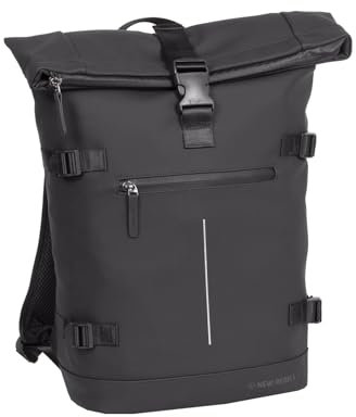 New Rebels William - Riverside Backpack Rolltop 17L, Unisex-Erwachsene Rucksack, Black, 29x13x45cm -