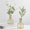 2 Stück goldene Blumenvase mit Metallrahmen, klares Glas, Reagenzglas, dekorativ, kleine Knospenvasen, Geschenke für Hochzeitsdekoration, Tischblumendekoration, Innendekoration, Wohnzimmerdekoration