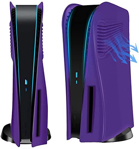 ElitePlay Galaxy Purple PS5 Faceplate with Cooling Vents Cover Curved Replacement Plates Shell Accessory for Playstation 5 Disc Edition