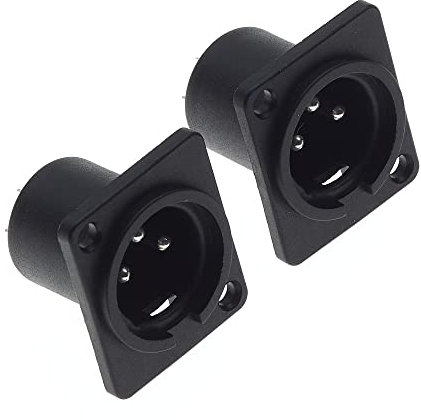 Keple XLR Stecker 3 Pol Chassis - Stecker 3 Pin Lötanschluss für Mikrofon Lautsprecher Buchse - 2 Stück